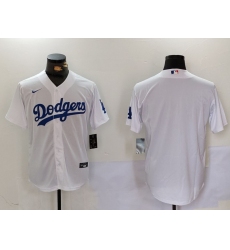 Mens Los Angeles Dodgers Blank White Cool Base Stitched Jersey
