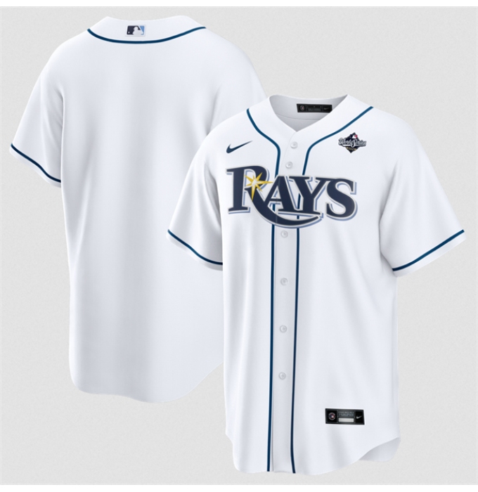 Men's Tampa Bay Rays Blank White 2026 World Series Home Cool Base Stitched Baseball Jersey