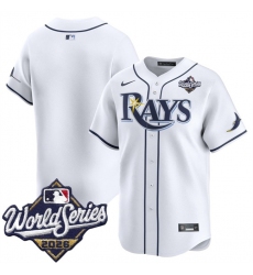 Men's Tampa Bay Rays Blank White 2026 World Series Home Limited Stitched Baseball Jersey