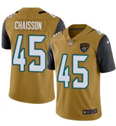 Men's Jacksonville Jaguars #45 K'Lavon Chaisson Gold Stitched NFL Limited Rush Jersey