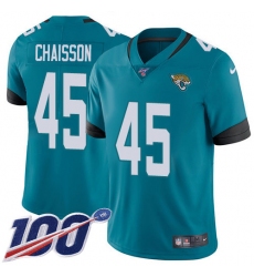 Youth Jacksonville Jaguars #45 K'Lavon Chaisson Teal Green Alternate Stitched NFL 100th Season Vapor Untouchable Limited Jersey