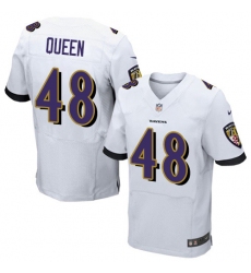 Men's Baltimore Ravens #48 Patrick Queen White Stitched NFL New Elite Jersey