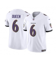 Men's Baltimore Ravens #6 Patrick Queen White 2023 F.U.S.E. Vapor Limited Football Stitched Jersey