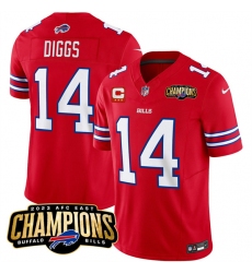 Men's Buffalo Bills #14 Stefon Diggs Red 2023 F.U.S.E. AFC East Champions With 3-star C Football Stitched Jersey
