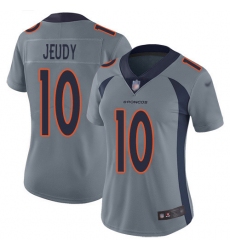 Women's Denver Broncos #10 Jerry Jeudy Gray Stitched Limited Inverted Legend Jersey