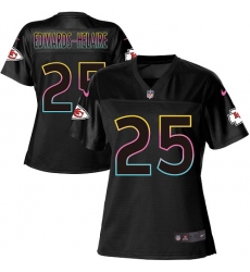 Women's Kansas City Chiefs #25 Clyde Edwards-Helaire Black Fashion Game Jersey