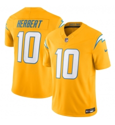 Men's Los Angeles Chargers #10 Justin Herbert Gold 2025 F.U.S.E. AlternateVapor Limited Football Stitched Jersey