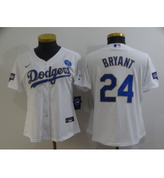 Women's Nike Los Angeles Dodgers #24 Kobe Bryant White Champions Jersey