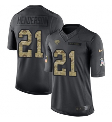 Men's Jacksonville Jaguars #21 C.J. Henderson Black Stitched Limited 2016 Salute to Service Jersey