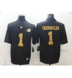 Men's Miami Dolphins #1 Tua Tagovailoa Black Nike Leopard Print Limited Jersey Men's Miami Dolphins #1 Tua Tagovailoa Black Nike Leopard Print Limited Jersey