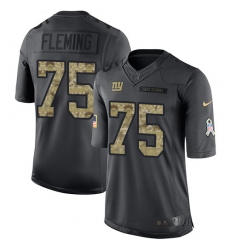 Nike New York Giants #75 Cameron Fleming Black Men's Stitched NFL Limited 2016 Salute to Service Jersey
