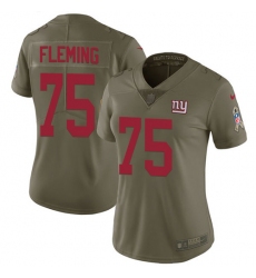 Women's New York Giants #75 Cameron Fleming Olive Stitched Limited 2017 Salute To Service Jersey