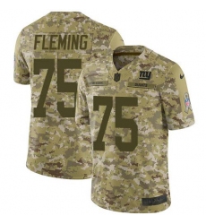 Youth New York Giants #75 Cameron Fleming Camo Stitched Limited 2018 Salute To Service Jersey
