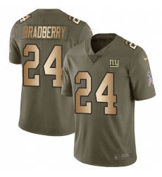 Nike New York Giants #24 James Bradberry Olive Gold Men's Stitched NFL Limited 2017 Salute To Service Jersey