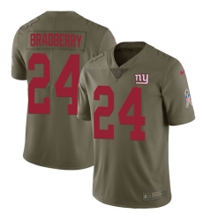 Youth New York Giants #24 James Bradberry Olive Stitched Limited 2017 Salute To Service Jersey