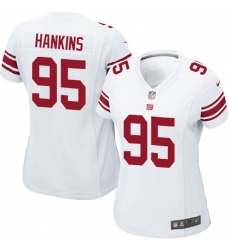Women's Nike New York Giants #95 Johnathan Hankins Elite White Jersey