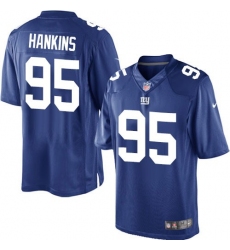 Youth Nike New York Giants #95 Johnathan Hankins Elite Royal Blue Jersey