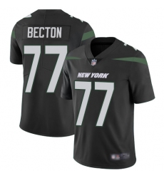 Men's New York Jets #77 Mekhi Becton Black Alternate Stitched Vapor Untouchable Limited Jersey