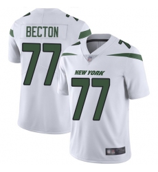 Men's New York Jets #77 Mekhi Becton White Stitched Vapor Untouchable Limited Jersey