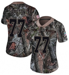 Women's New York Jets #77 Mekhi Becton Camo Stitched Limited Rush Realtree Jersey