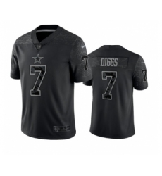 Men's Dallas Cowboys #7 Trevon Diggs Black Reflective Limited Stitched Football Jersey