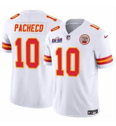 Men's Kansas City Chiefs #10 Isiah Pacheco White 2023 F U S E Vapor Untouchable Limited Stitched 2024 Super Bowl LVIII Jersey