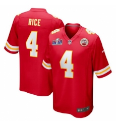 Men's Kansas City Chiefs #4 Rashee Rice Red 2023 F U S E Vapor Untouchable Limited Stitched 2024 Super Bowl LVIII Jersey