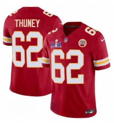 Men’s Kansas City Chiefs #62 Joe Thuney Red 2024 F.U.S.E. Super Bowl LVIII Vapor Untouchable Limited Football Stitched Jersey