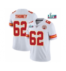 Men’s Kansas City Chiefs #62 Joe Thuney White Super Bowl LVII Patch Vapor Untouchable Limited Stitched Jersey