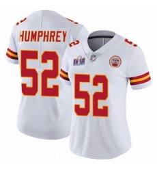 Women's Kansas City Chiefs #52 Creed Humphrey White 2023 F U S E Vapor Untouchable Limited Stitched 2024 Super Bowl LVIII Jersey