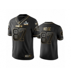 Women's Kansas City Chiefs #87 Travis Kelce Black Golden Super Bowl LV Jersey