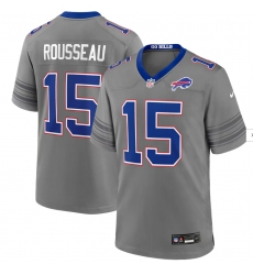 Men's Buffalo Bills #15 Gregory Rousseau Nike Gray Game Jersey