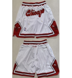 Men's Chicago Bulls White Shorts (Run Small)