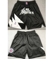 Mens Los Angeles Clippers Black Shorts (Run Small)