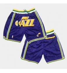 Men Utah Jazz Purple NBA Shorts (Run Smaller)