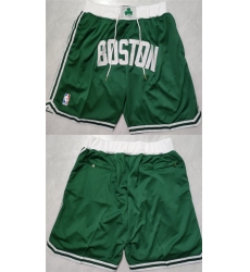 Mens Boston Celtics Green Shorts (Run Small)