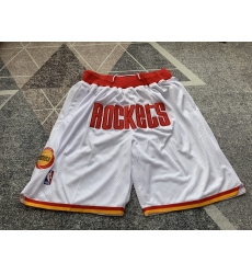 Men's Houston Rockets White Joint Name Shorts