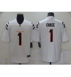 Men's Cincinnati Bengals #1 Ja'Marr Chase Nike White 2021 NFL Draft First Round Pick Limited Jersey