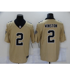 Men's New Orleans Saints #2 Jameis Winston Gold Limited Jersey