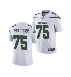 Men's New York Jets #75 Alijah Vera-Tucker White Vapor Untouchable Limited Stitched Jersey