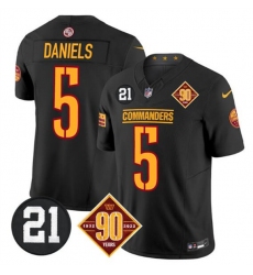 Men's Washington Commanders #5 Jayden Daniels Black F.U.S.E. 90th & Sean Taylor Vapor Limited Football Stitched Jersey Men's Washington Commanders #5 Jayden Daniels Black F.U.S.E. 90th & Sean Taylor Vapor Limited Football Stitched Jersey