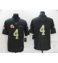 Men's Cleveland Browns #4 Deshaun Watson Black Salute to Service Limited Stitched Jersey Men's Cleveland Browns #4 Deshaun Watson Black Salute to Service Limited Stitched Jersey