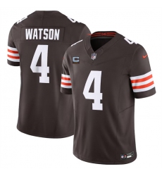 Men's Cleveland Browns #4 Deshaun Watson Brown 2024 F.U.S.E. With 2-Star C Vapor Untouchable Limited Stitched Jersey Men's Cleveland Browns #4 Deshaun Watson Brown 2024 F.U.S.E. With 2-Star C Vapor Untouchable Limited Stitched Jersey