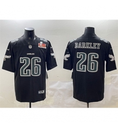 Men's Philadelphia Eagles #26 Saquon Barkley Black 2025 Super Bowl LIX Fashion Vapor Untouchable Limited Stitched Football Jersey