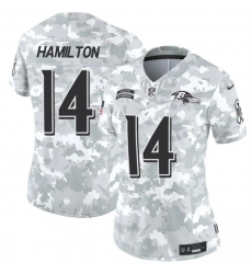 Women's Baltimore Ravens #14 Kyle Hamilton 2024 F.U.S.E Arctic Camo Salute To Service Limited Stitched Football Jersey(Run Small) Women's Baltimore Ravens #14 Kyle Hamilton 2024 F.U.S.E Arctic Camo Salute To Service Limited Stitched Football Jersey(Run Small)