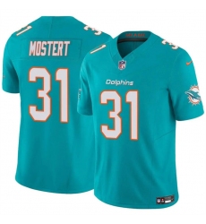 Men's Miami Dolphins #31 Raheem Mostert Aqua 2023 F.U.S.E Vapor Limited Football Stitched Jersey