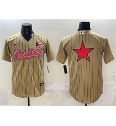 Men's Puerto Rico Baseball Tan 2023 World Baseball Classic Team Big Logo Stitched Jersey