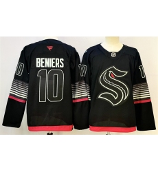 Men's Seattle Kraken #10 Matty Beniers Black 2026 Alternate Stitched Hockey Jersey