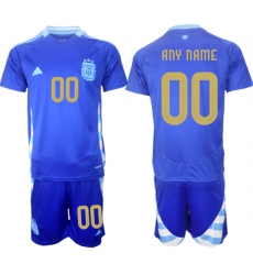 Men's Argentina Custom Blue 2024-25 Away SoccerJersey Suit