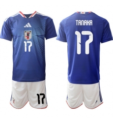 Men's Japan #17 TANAKA National Team FIFA x World Cup 2026 Home Blue On Field Jersey